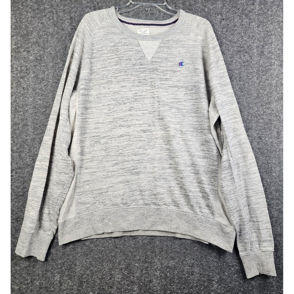 Champion Sweatshirt Mens 2XL Heather Grey Space‎ Dye Crew Neck Raglan 1222968